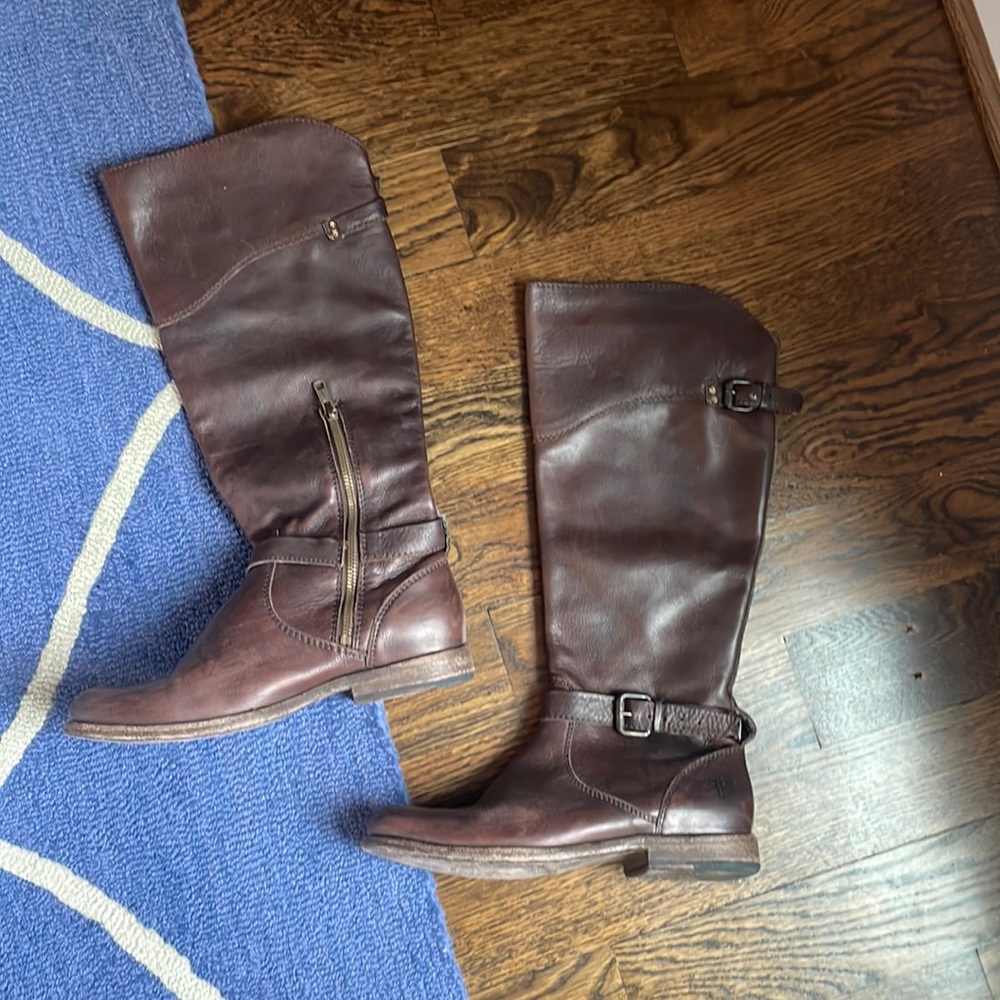 Frye Brown Leather Riding Boots Size 8
